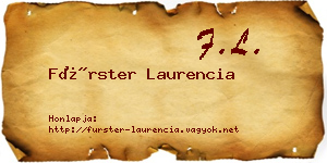 Fürster Laurencia névjegykártya